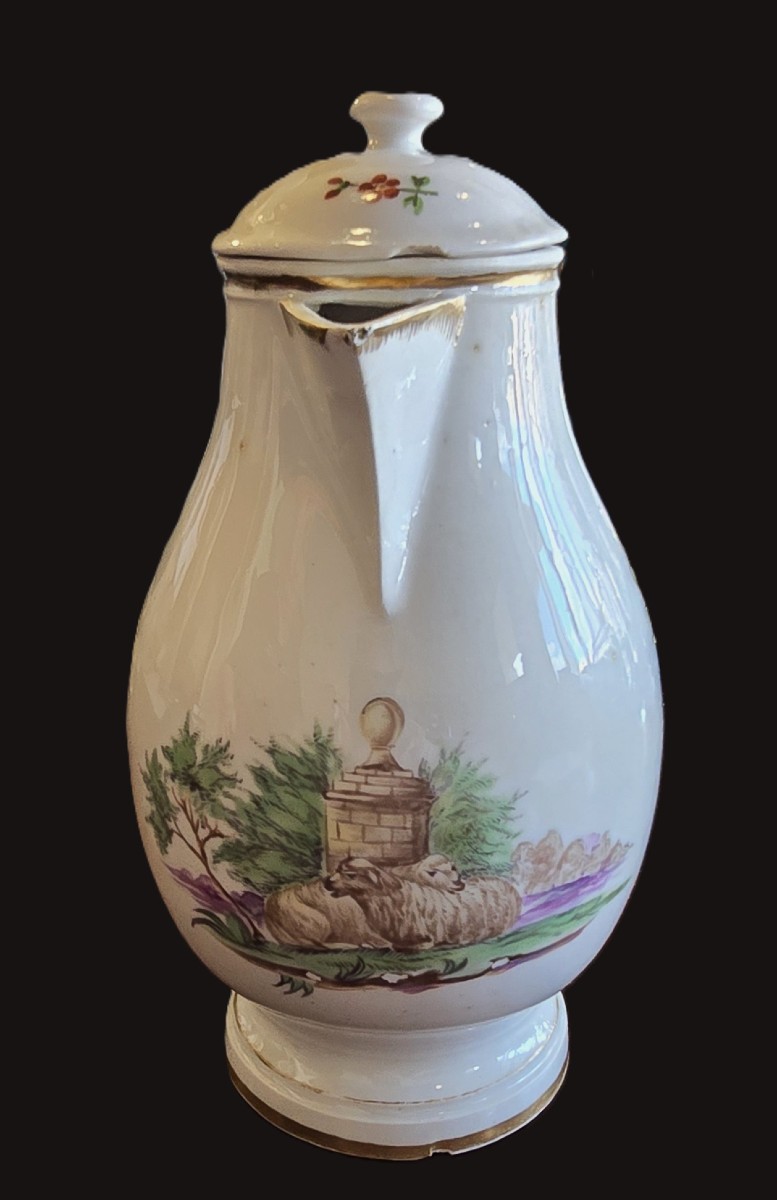 Caffettiera egoista in porcella manifattura di Joseph‑Adam Hannong, Strasburgo '700-photo-2