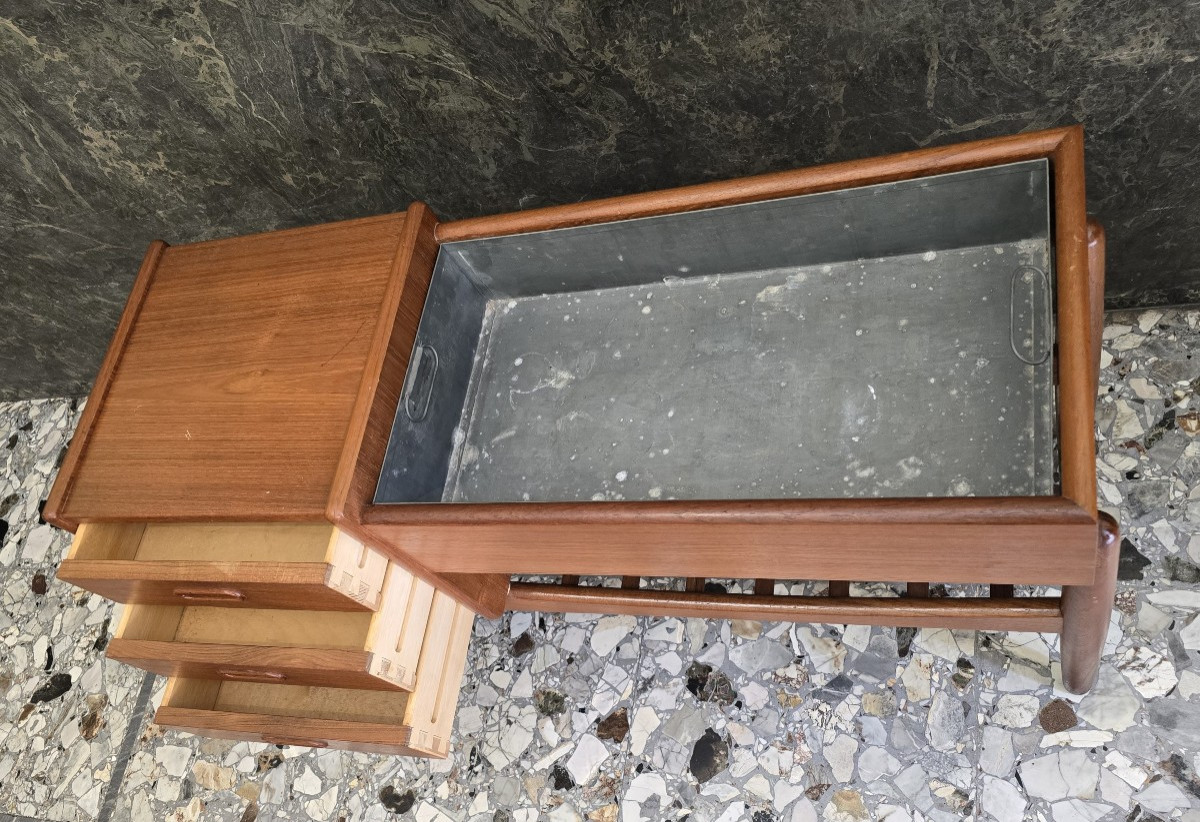 Tavolino basso fioriera danese in teak di Arne Wahl Iversen, anni ’60-photo-2