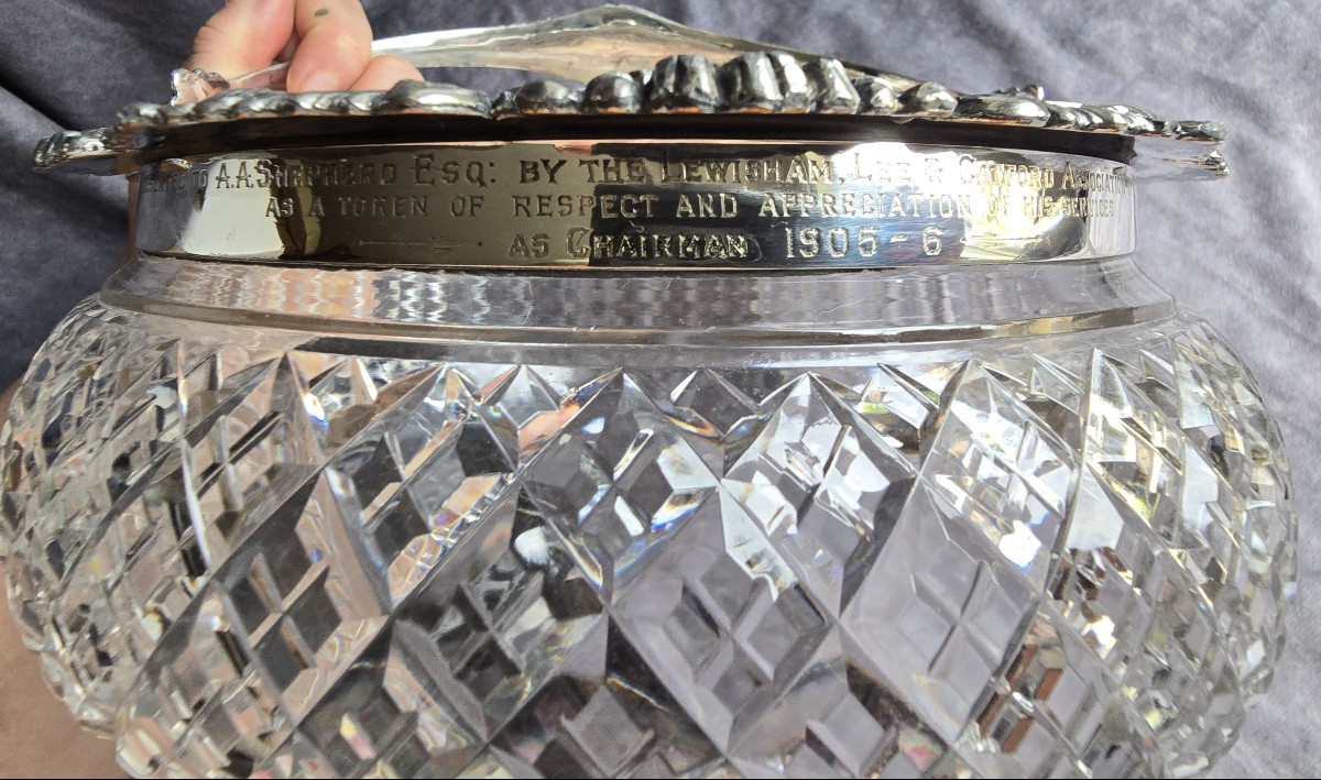 Cestino antico in cristallo e metallo argentato 1907-photo-3