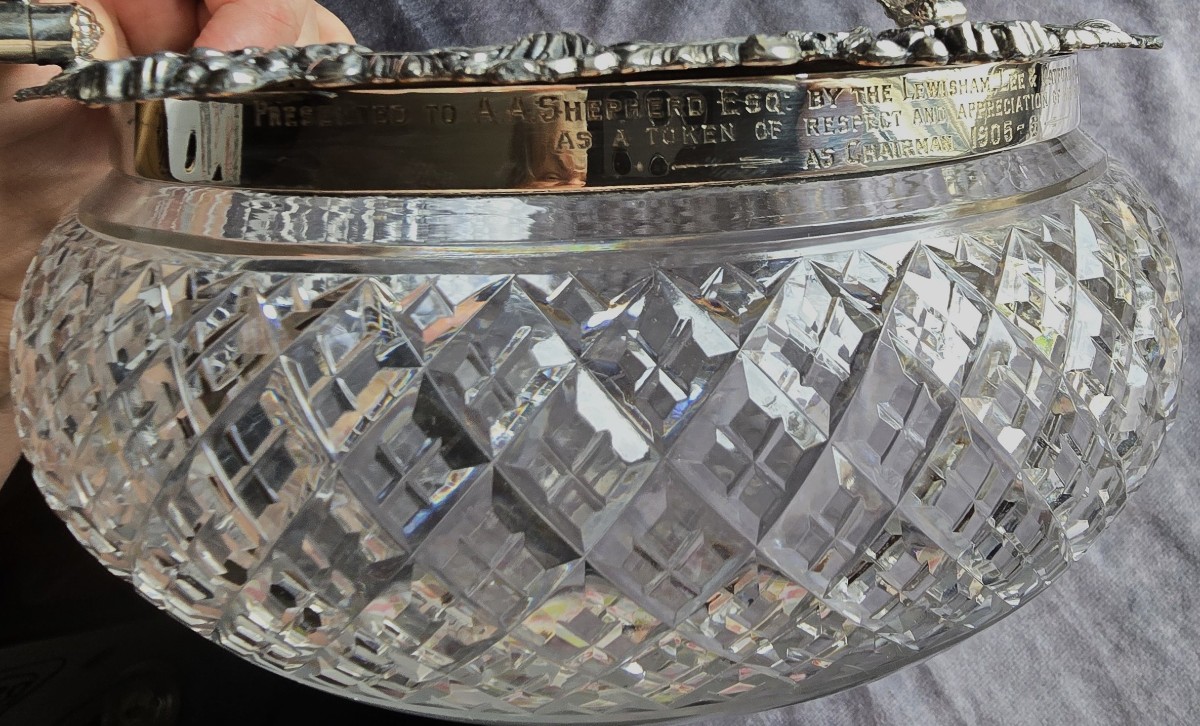 Cestino antico in cristallo e metallo argentato 1907-photo-3