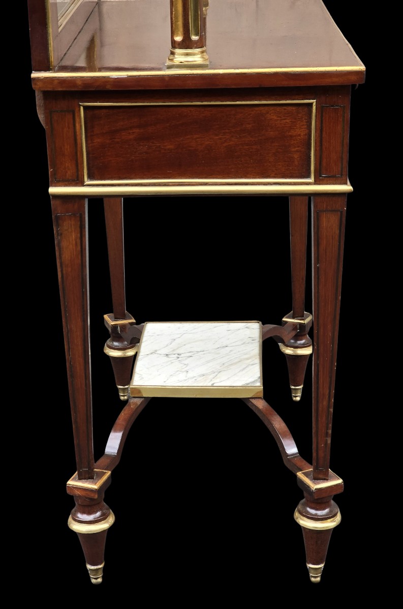 Bonheur-du-jour in stile Luigi XVI in mogano e bronzo dorato fine '800-photo-4