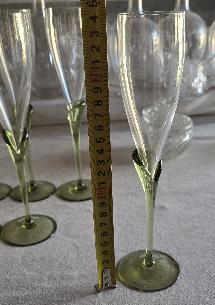 Serie di sei flute da champagne in cristallo, modello Papyrus di Rosenthal-photo-4