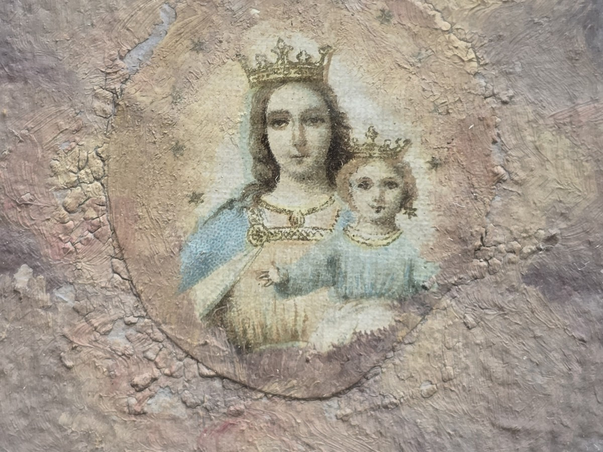 Pittura votiva e naïf, gouache, ex voto italiano, 1920-photo-4