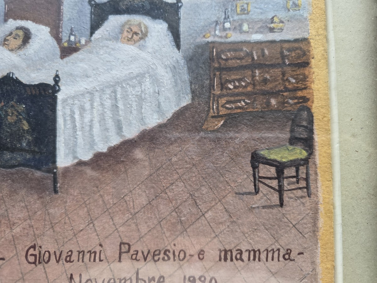 Pittura votiva e naïf, gouache, ex voto italiano, 1920-photo-1