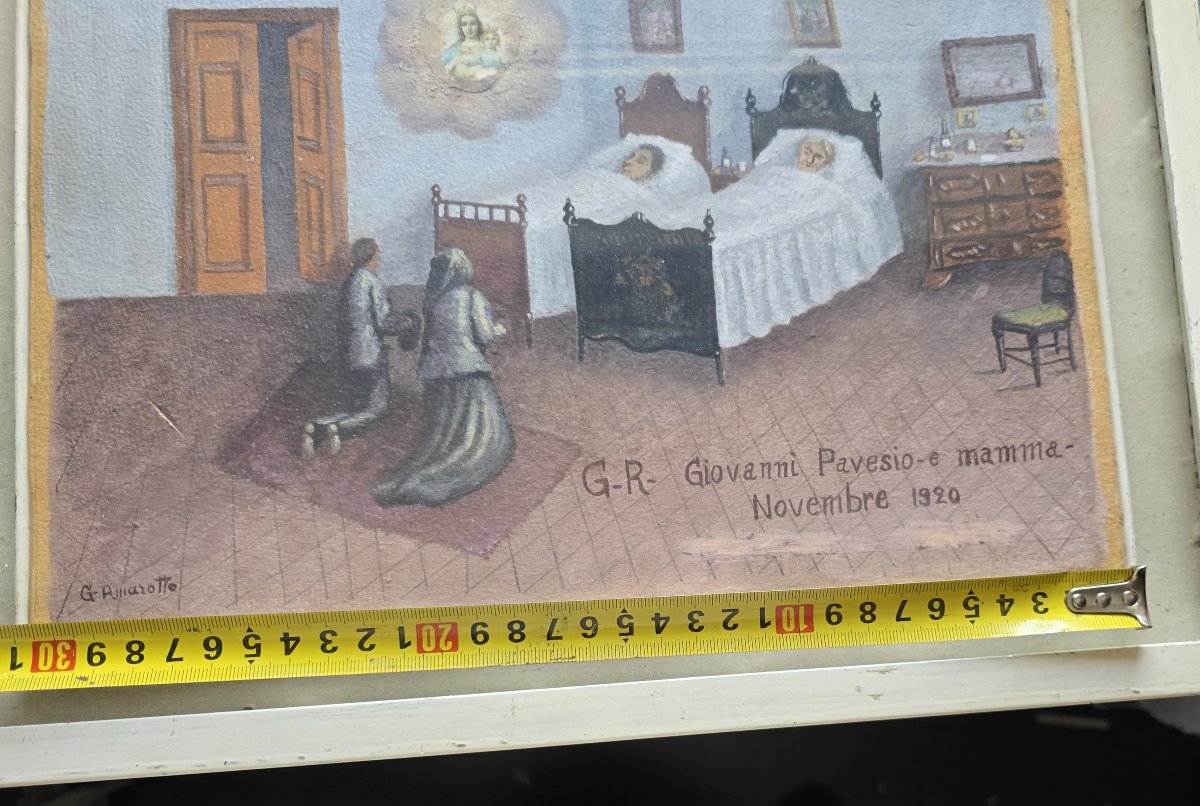 Pittura votiva e naïf, gouache, ex voto italiano, 1920-photo-6