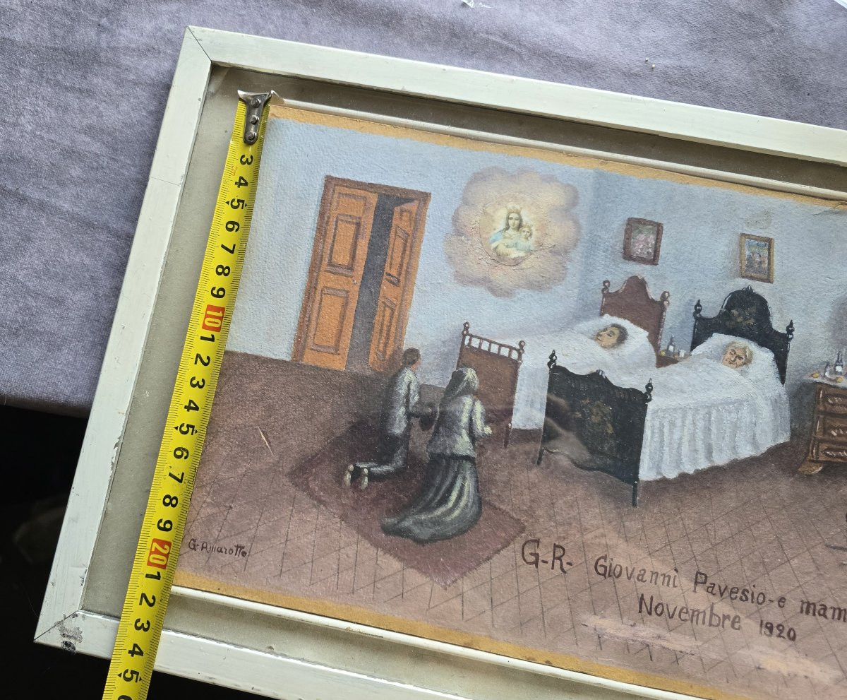 Pittura votiva e naïf, gouache, ex voto italiano, 1920-photo-7