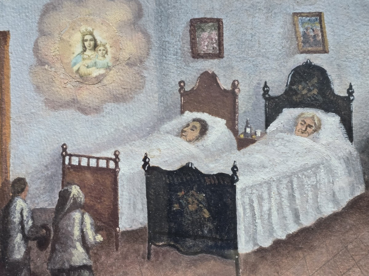 Pittura votiva e naïf, gouache, ex voto italiano, 1920