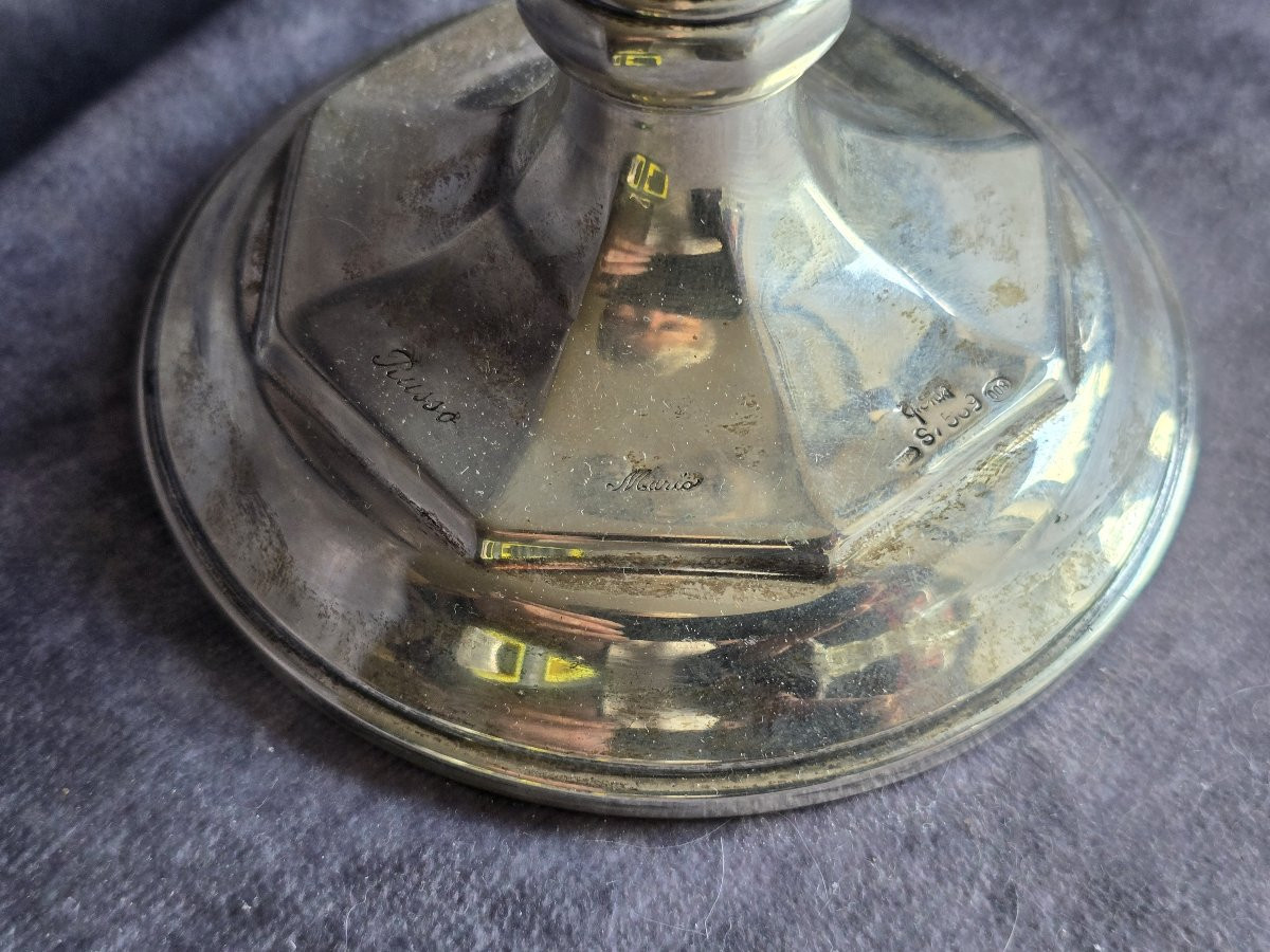 Candeliere in argento, Italia, metà XX secolo, 150 grammi  -photo-3