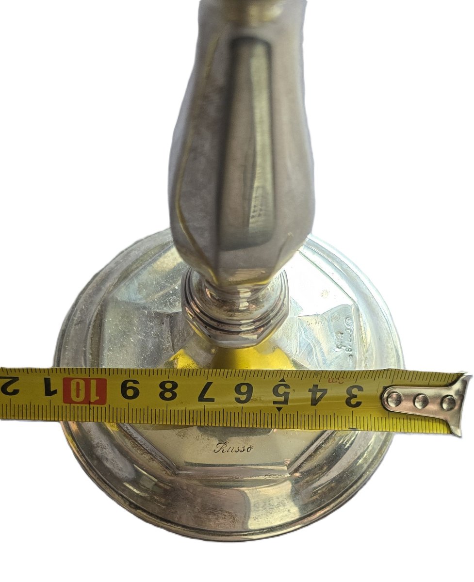 Candeliere in argento, Italia, metà XX secolo, 150 grammi  -photo-5