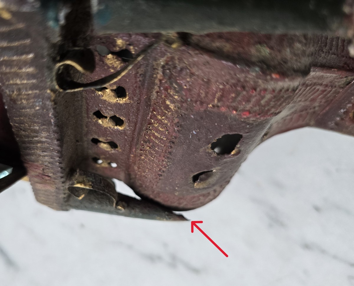 Lanterna o torcia in ferro dipinto e dorato, Italia, fine 800-photo-6