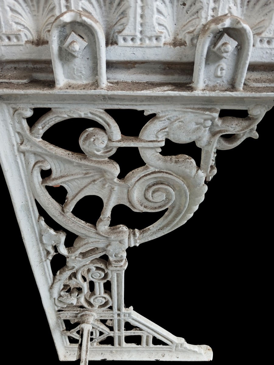 Antica base di lavandino in ghis smaltata bianca, fine 800-photo-2