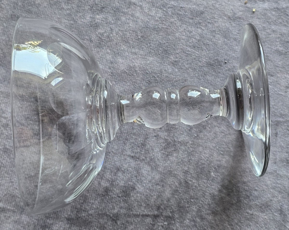 Lotto di 6 coppe da champagne antiche in cristallo molato, fine 800-photo-2