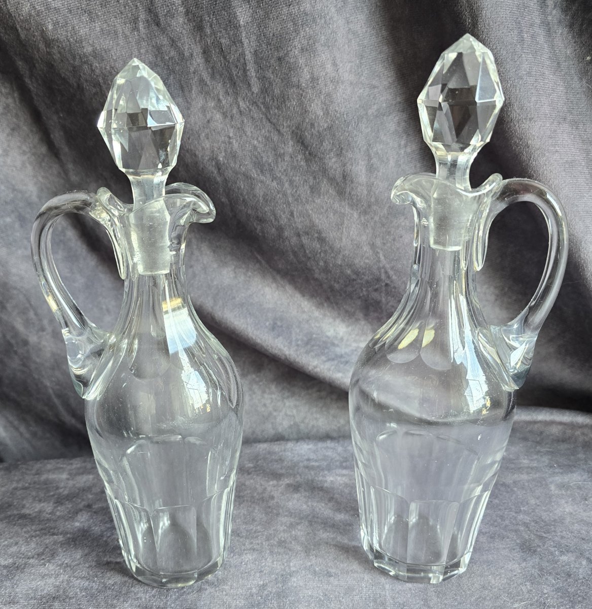 Antica oliera‑acetiera in cristallo e argento massiccio, in stile Impero-photo-6