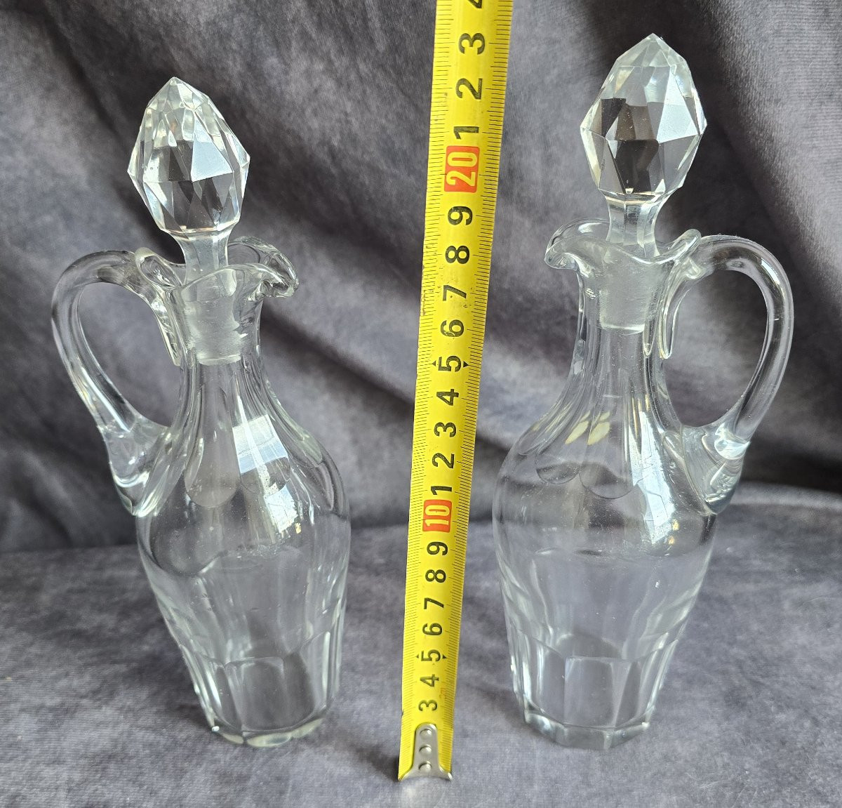 Antica oliera‑acetiera in cristallo e argento massiccio, in stile Impero-photo-7