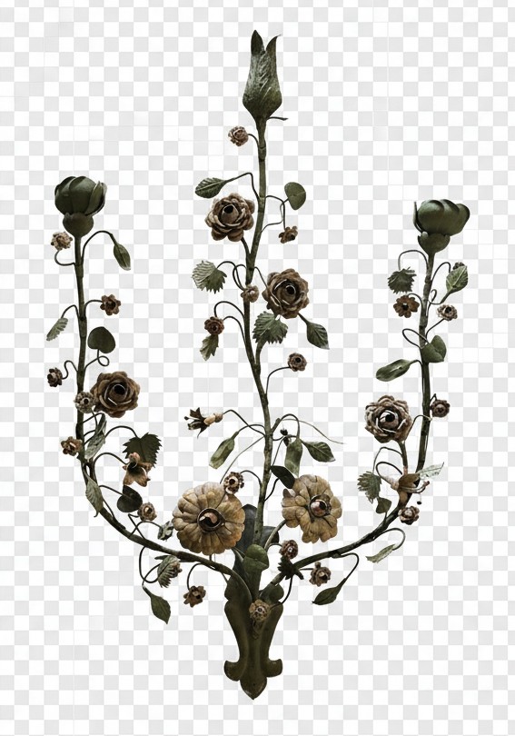 Antica grande applique in lamiera di ferro policroma, Firenze, circa metà XX secolo