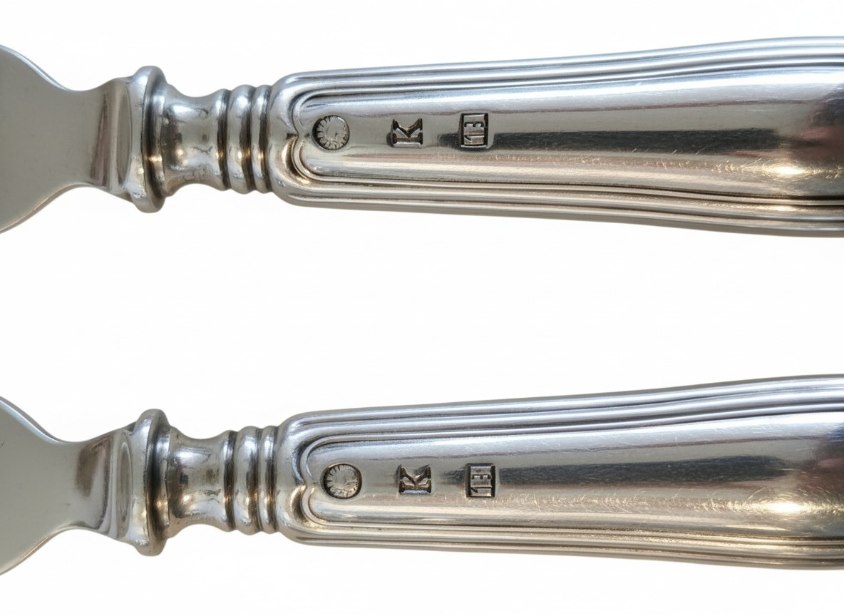 Lotto di 21 posate antiche in alpacca argentata Regia Marina Militare italiana-photo-4