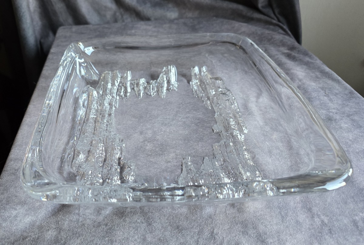 Centrotavola svuotatasche in cristallo, Daum, Francia. Circa 1970-photo-2
