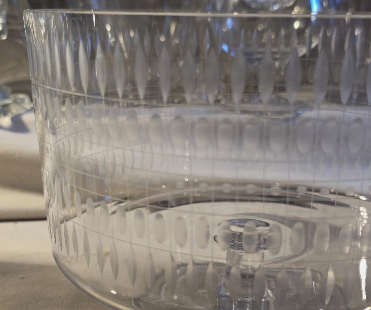 Fruttiera in cristallo, design scandinavo, circa 1960–1970-photo-2