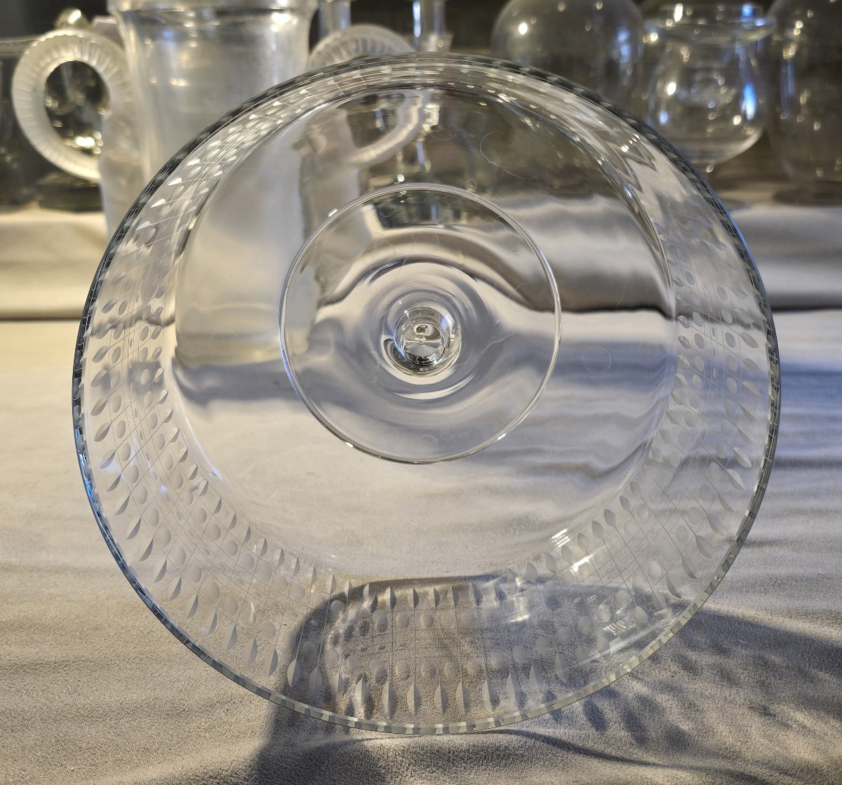 Fruttiera in cristallo, design scandinavo, circa 1960–1970-photo-4