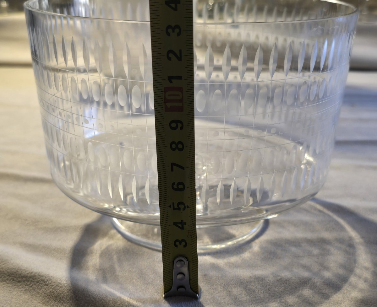 Fruttiera in cristallo, design scandinavo, circa 1960–1970-photo-3