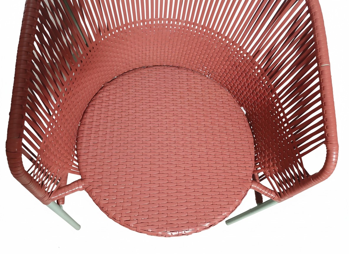 Coppia di poltroncine moderniste in acciaio e fettuccia di nylon-photo-3