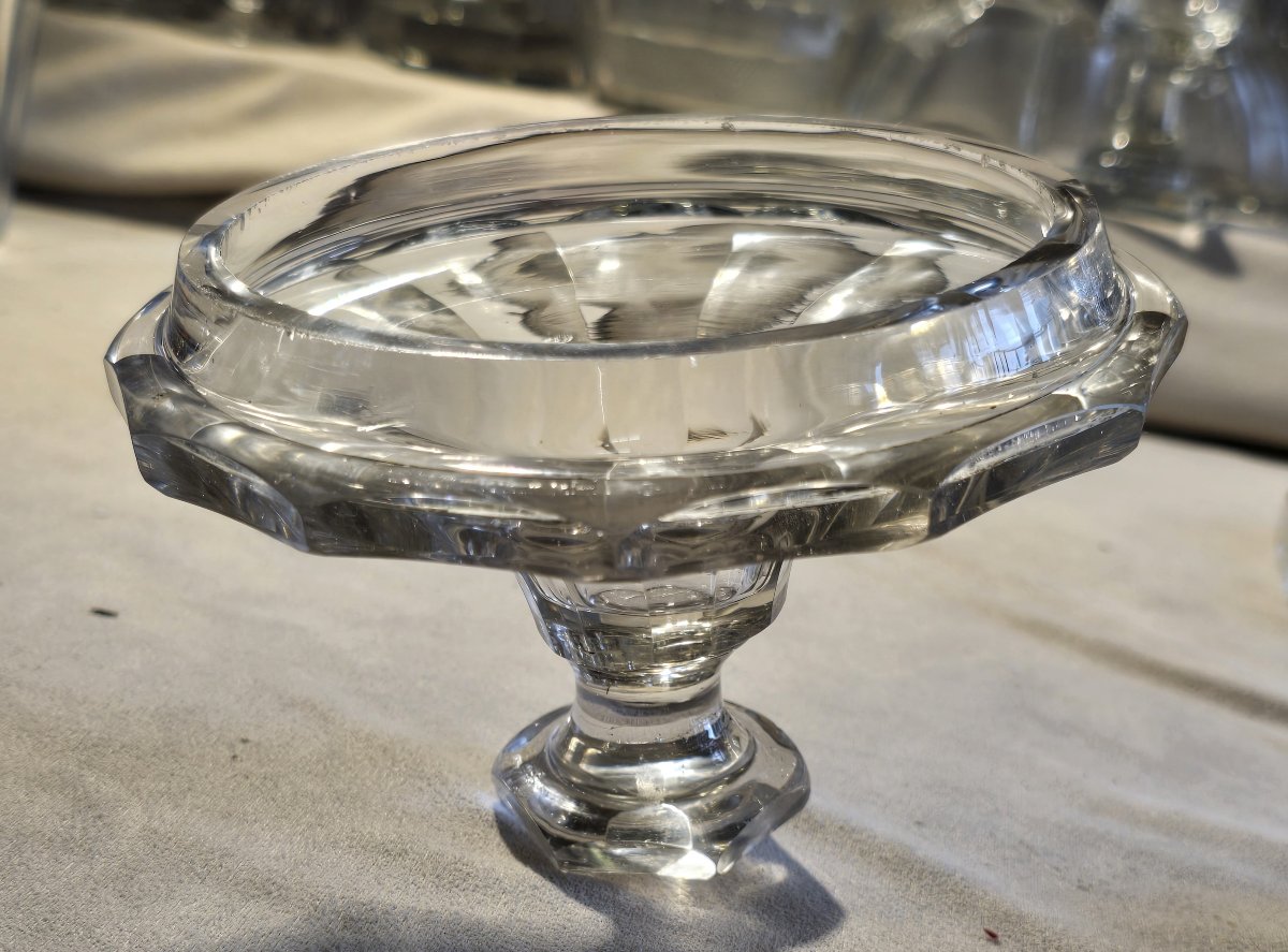 Antico porta bonbons in cristallo molato, XIX secolo-photo-2