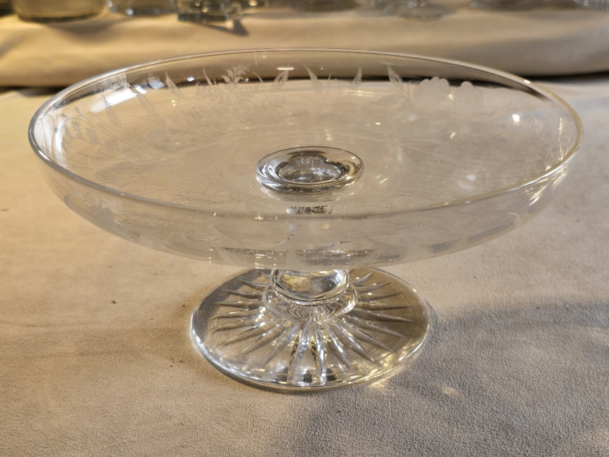 Antica alzatina in cristallo inciso-photo-4