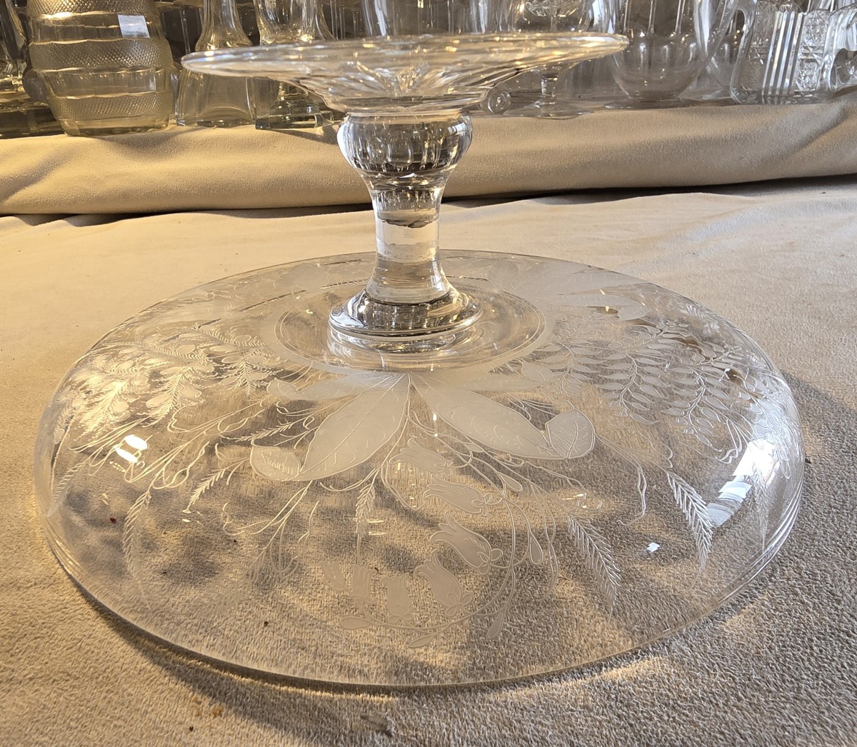 Antica alzatina in cristallo inciso-photo-1