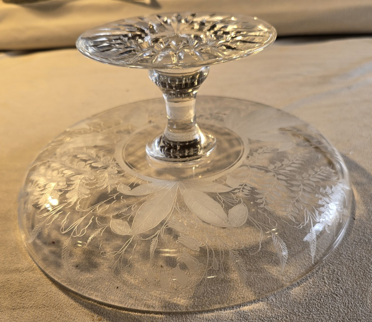 Antica alzatina in cristallo inciso-photo-3