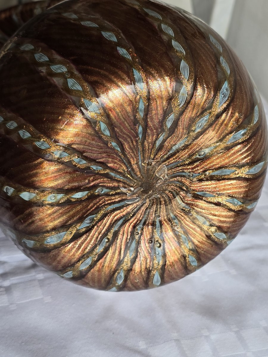 Brocca in vetro soffiato con avventurina, Murano, Salviati XX secolo-photo-1