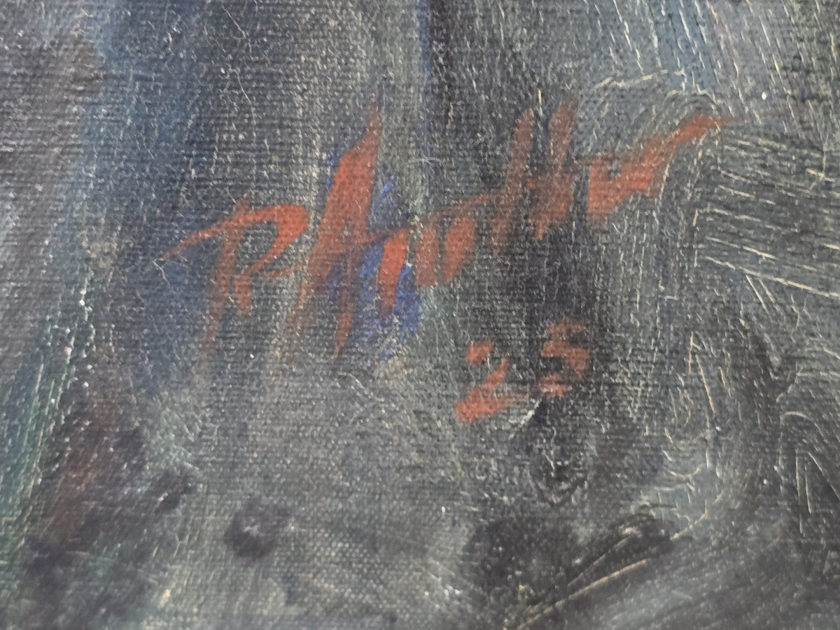 Ritratto femminile olio su tela firmato e datato 1925-photo-5