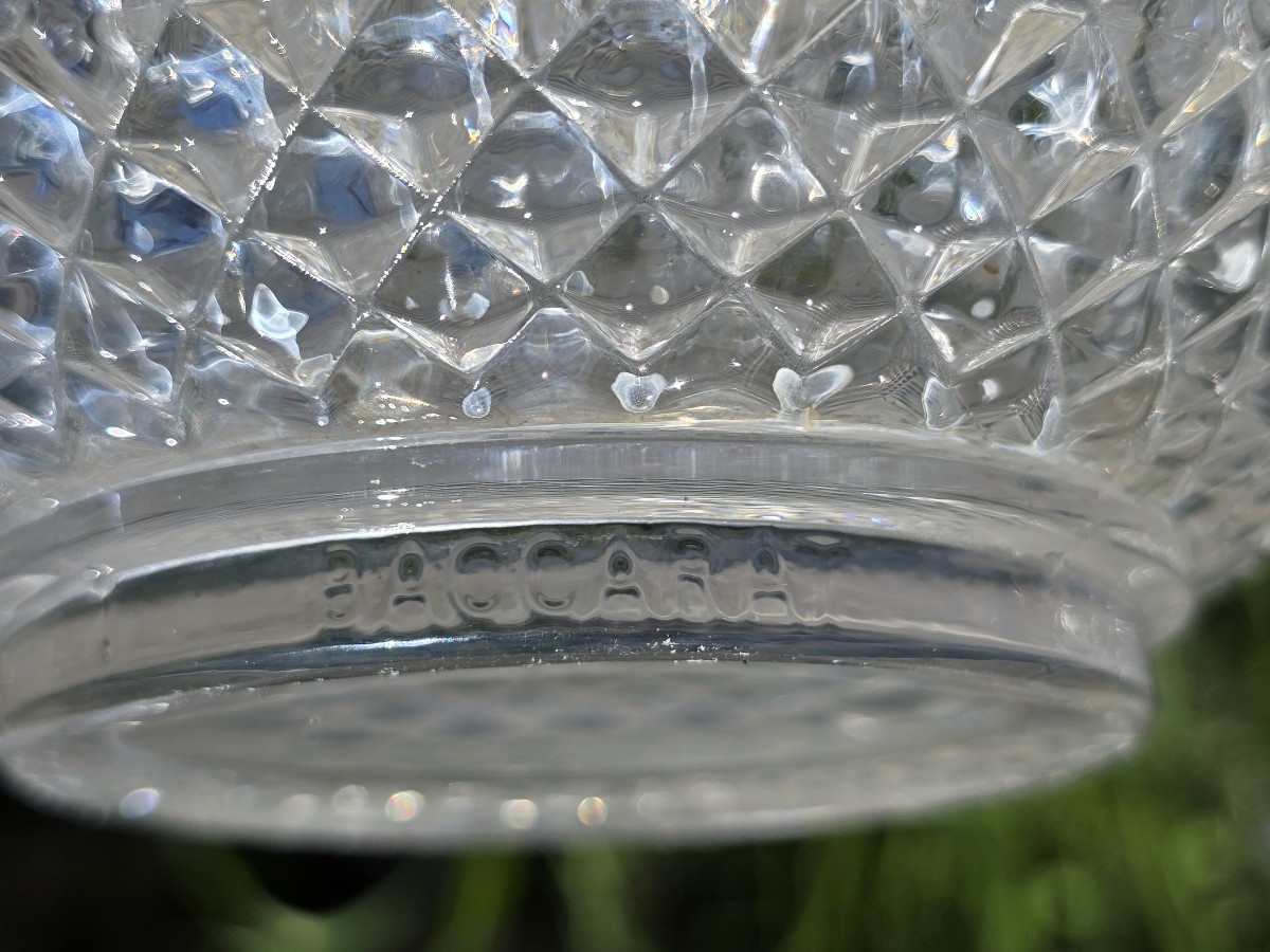 Servizio di bicchieri antico cristallo Baccarat, modello punte di diamante composto da 26 pezzi-photo-1