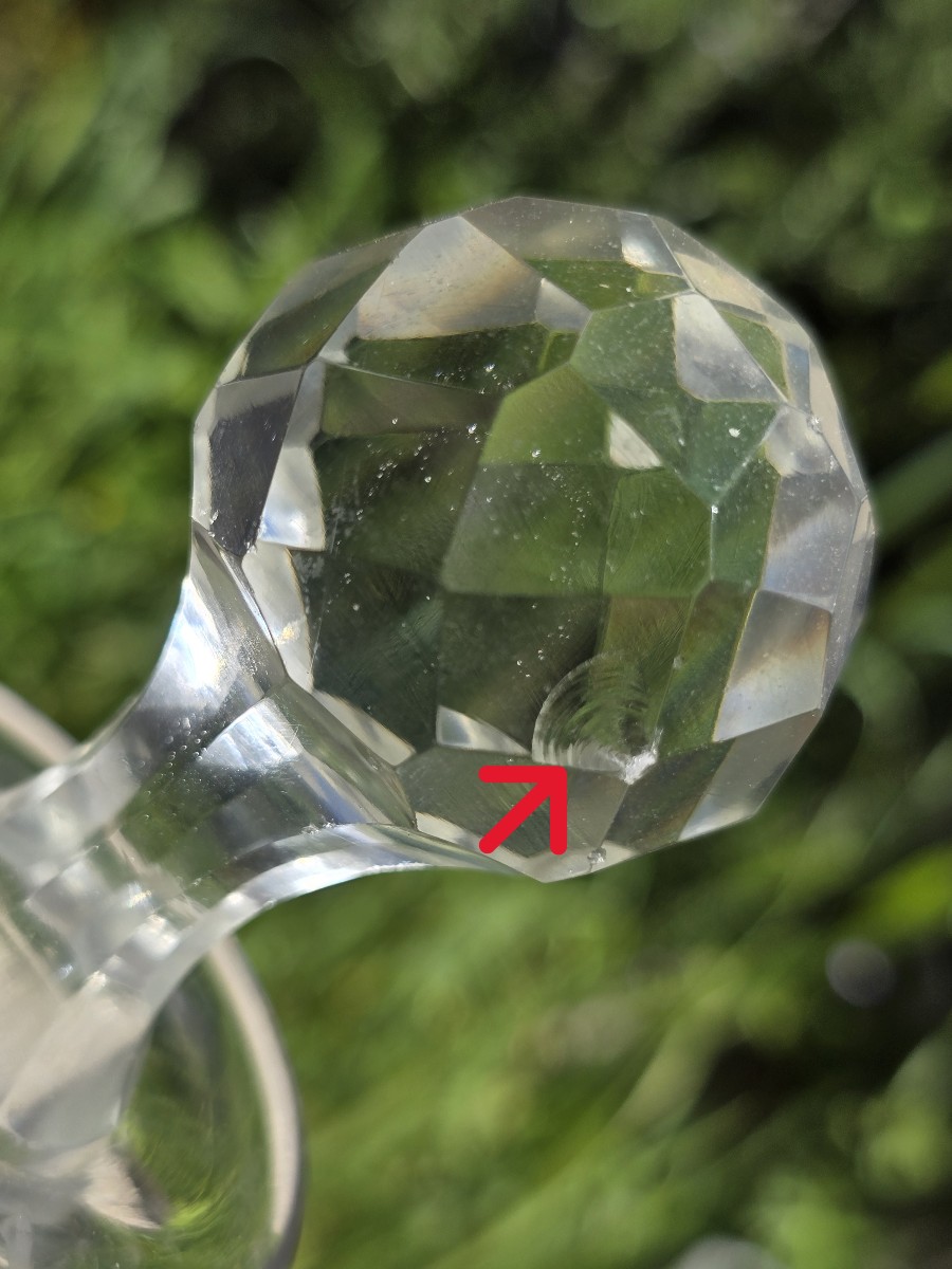 Servizio di bicchieri antico cristallo Baccarat, modello punte di diamante composto da 26 pezzi-photo-7