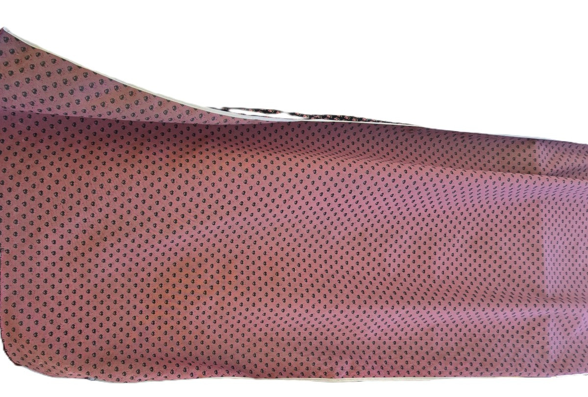 Rotolo di tessuto da tappezziere 780 cm jacquard épinglé effetto ricamo piccolo punto- Anni '60-photo-3