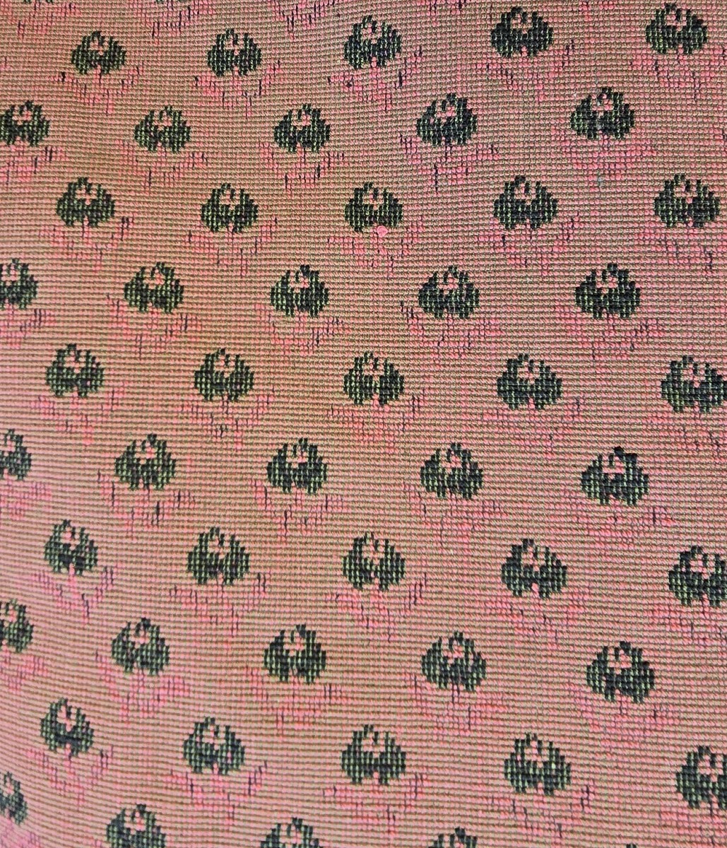 Rotolo di tessuto da tappezziere 780 cm jacquard épinglé effetto ricamo piccolo punto- Anni '60-photo-2
