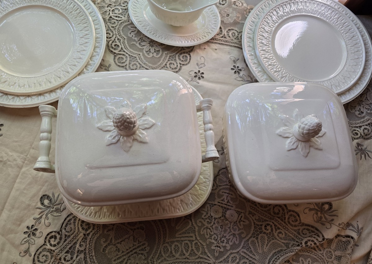 Servizio di piatti in maiolica Bassanello del 1968 composto da 36 pezzi-photo-2