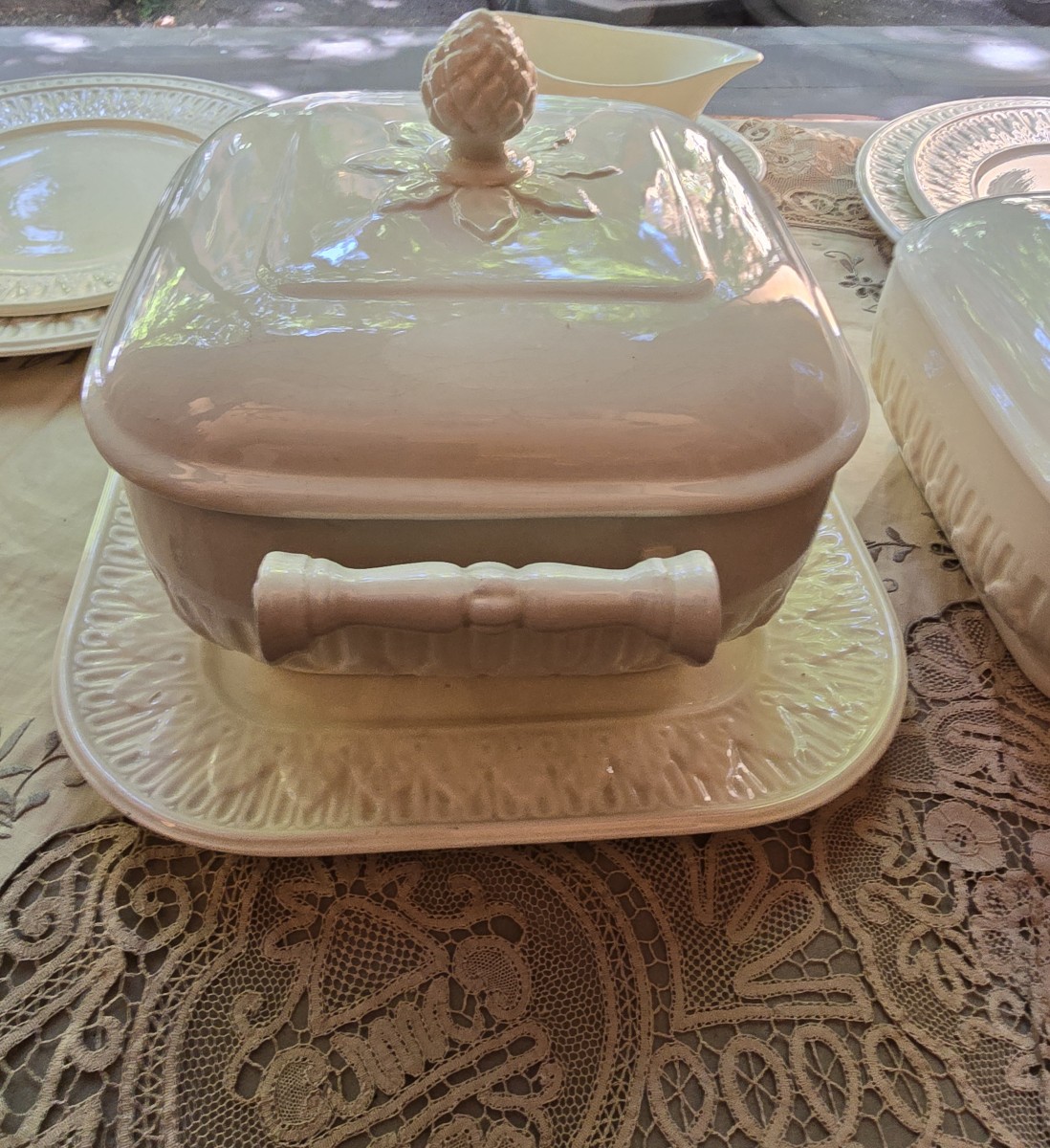 Servizio di piatti in maiolica Bassanello del 1968 composto da 36 pezzi-photo-3