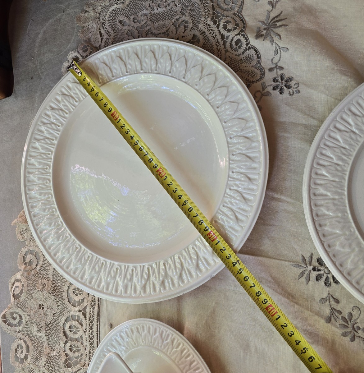 Servizio di piatti in maiolica Bassanello del 1968 composto da 36 pezzi-photo-7