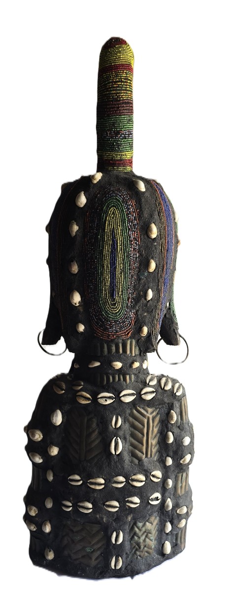 Vecchia scultura femminile di legno africana Camerun Bamileke-photo-1