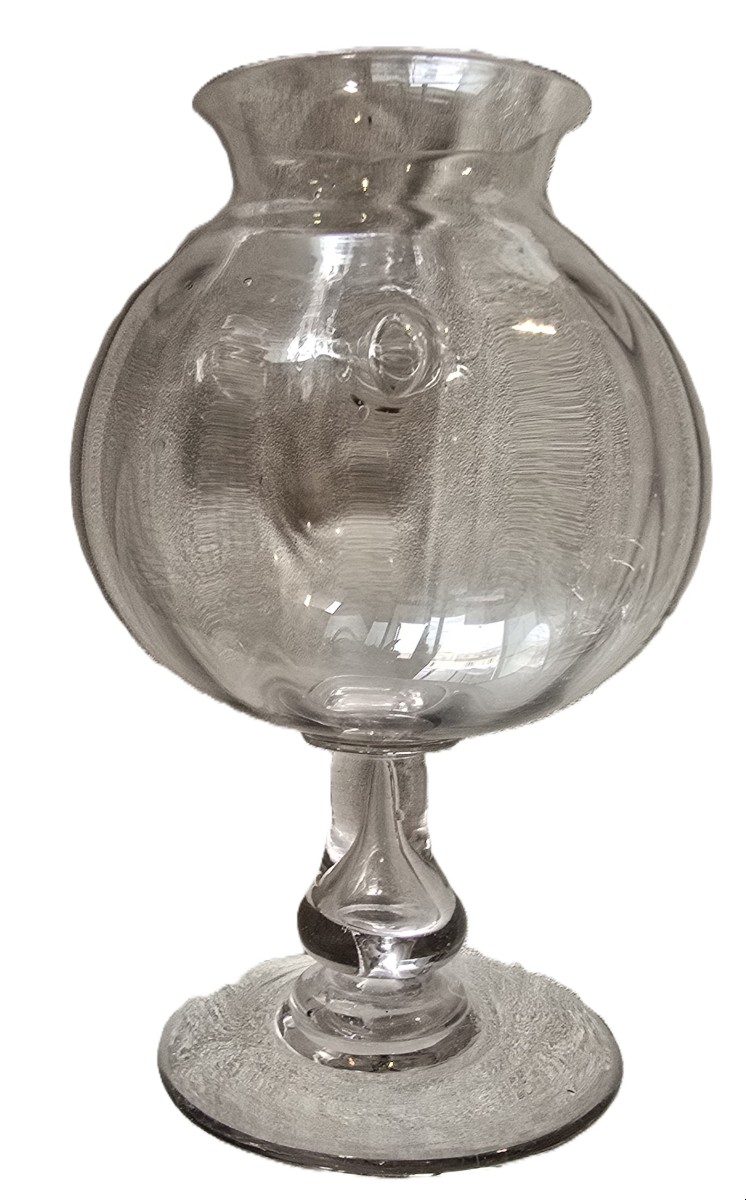 Antico recipiente  per sanguisughe in vetro soffiato, XIX secolo
