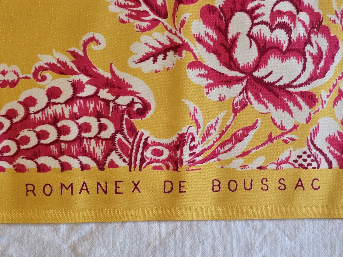 Importante metraggio di tessuto d’arredamento Choiseul di Romanex de Boussac in stile Luigi XVI-photo-3