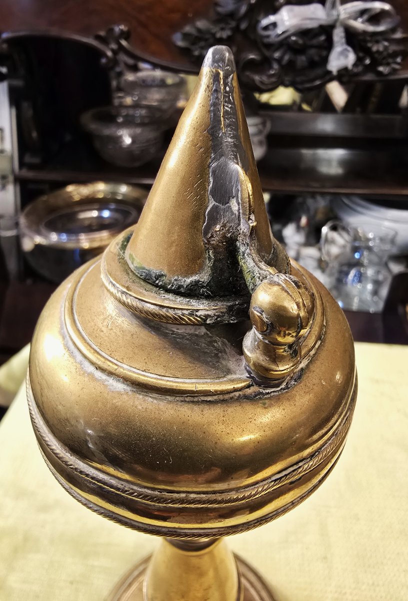 Lampada ad olio in ottone, Italia 1880 circa-photo-3