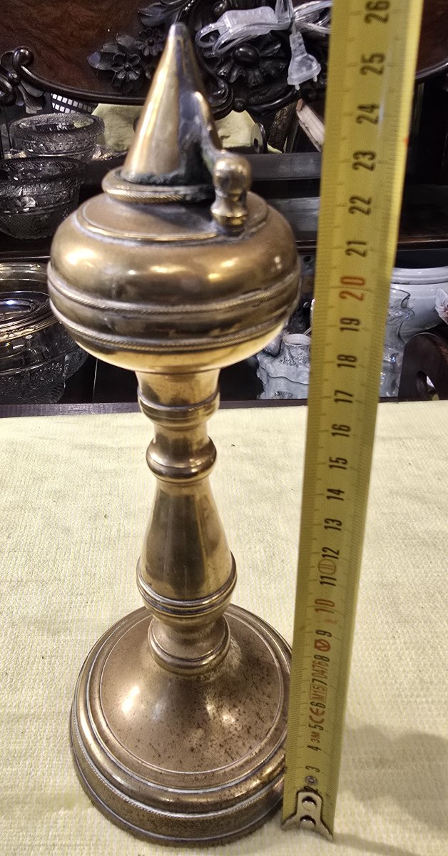 Lampada ad olio in ottone, Italia 1880 circa-photo-4