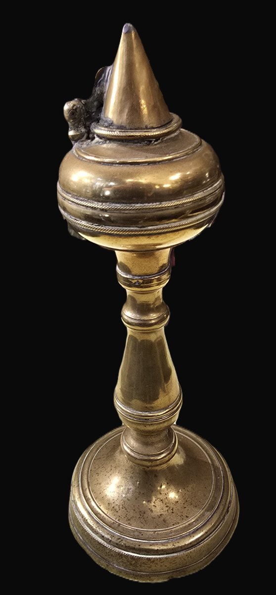 Lampada ad olio in ottone, Italia 1880 circa