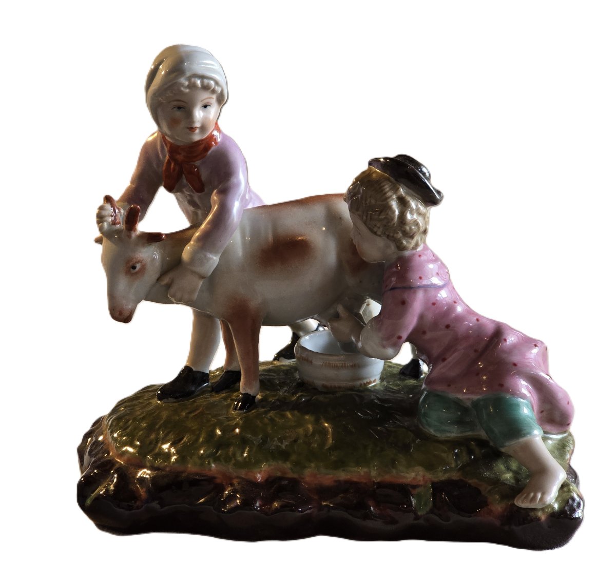Coppia di statuine temi pastorali in porcellana Meissen XX secolo-photo-4
