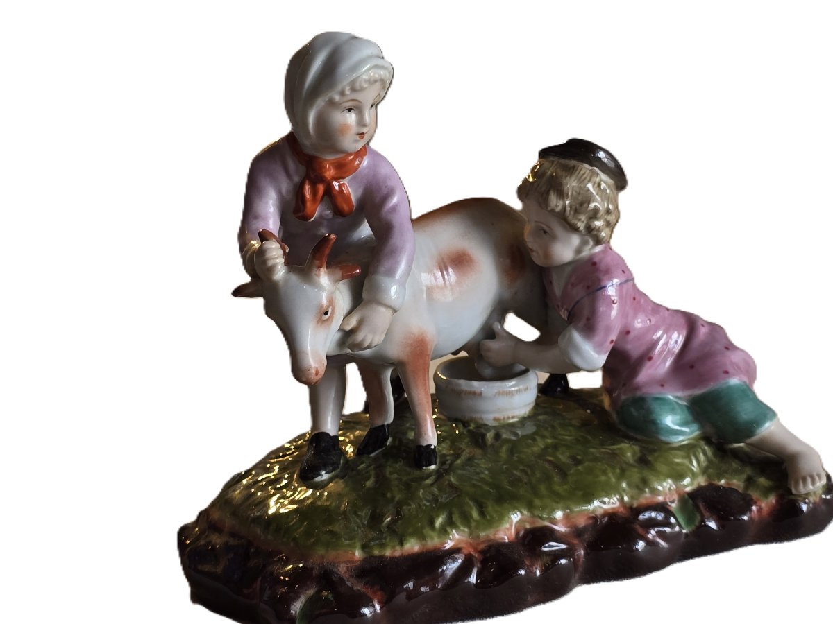 Coppia di statuine temi pastorali in porcellana Meissen XX secolo-photo-2
