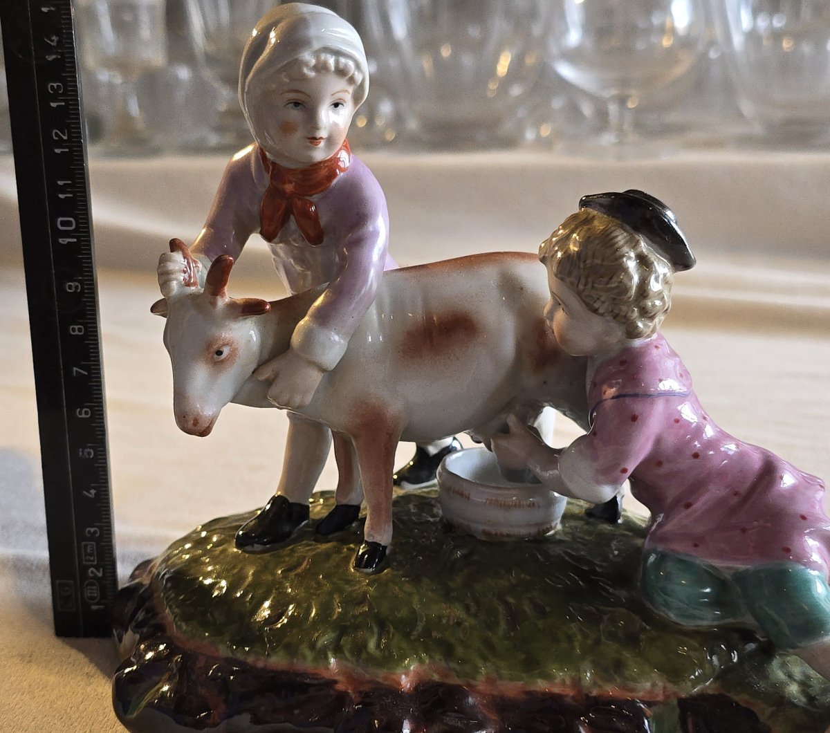 Coppia di statuine temi pastorali in porcellana Meissen XX secolo-photo-8