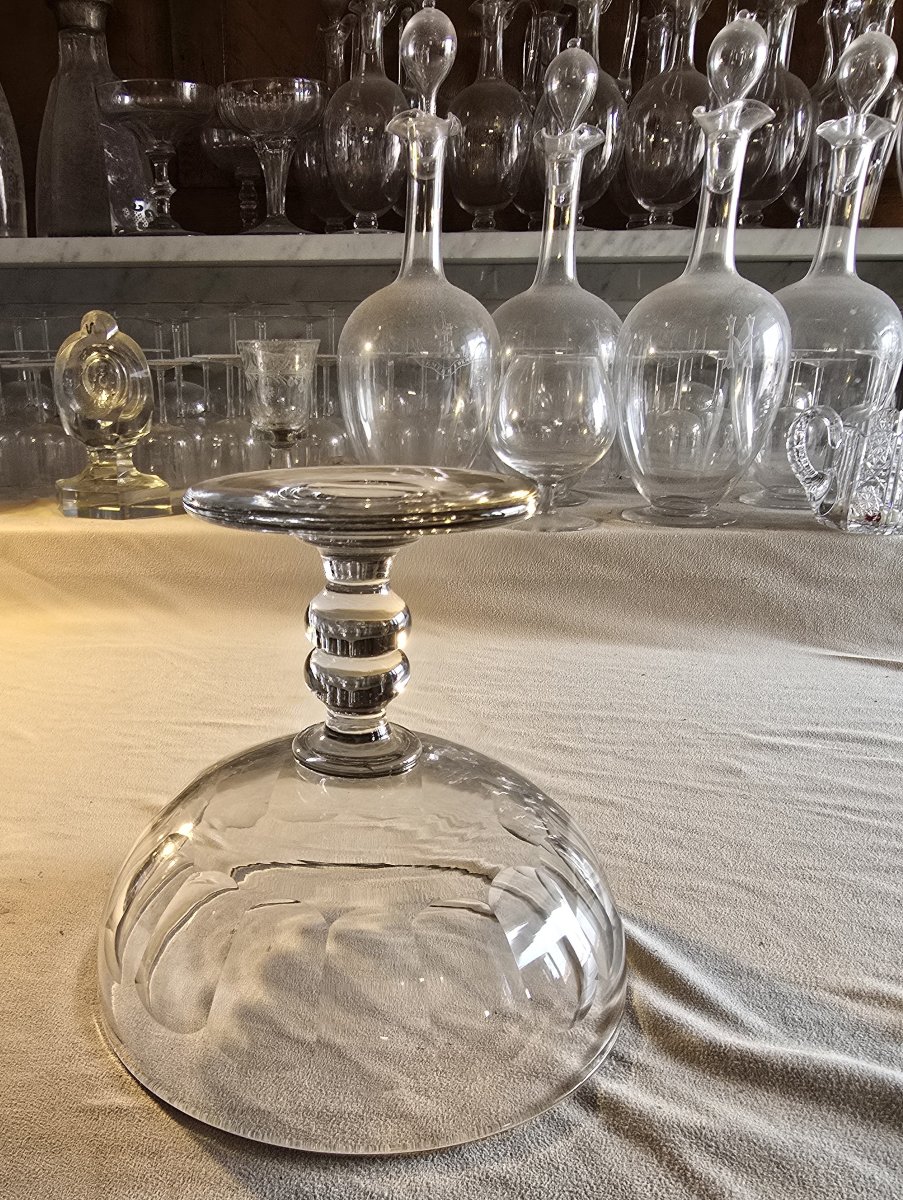Coppia di coppe portafrutta in cristallo Baccarat modello Clermont, inizio '900-photo-2