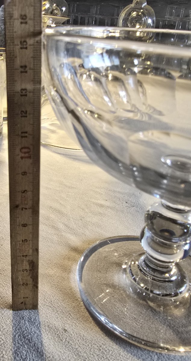 Coppia di coppe portafrutta in cristallo Baccarat modello Clermont, inizio '900-photo-5