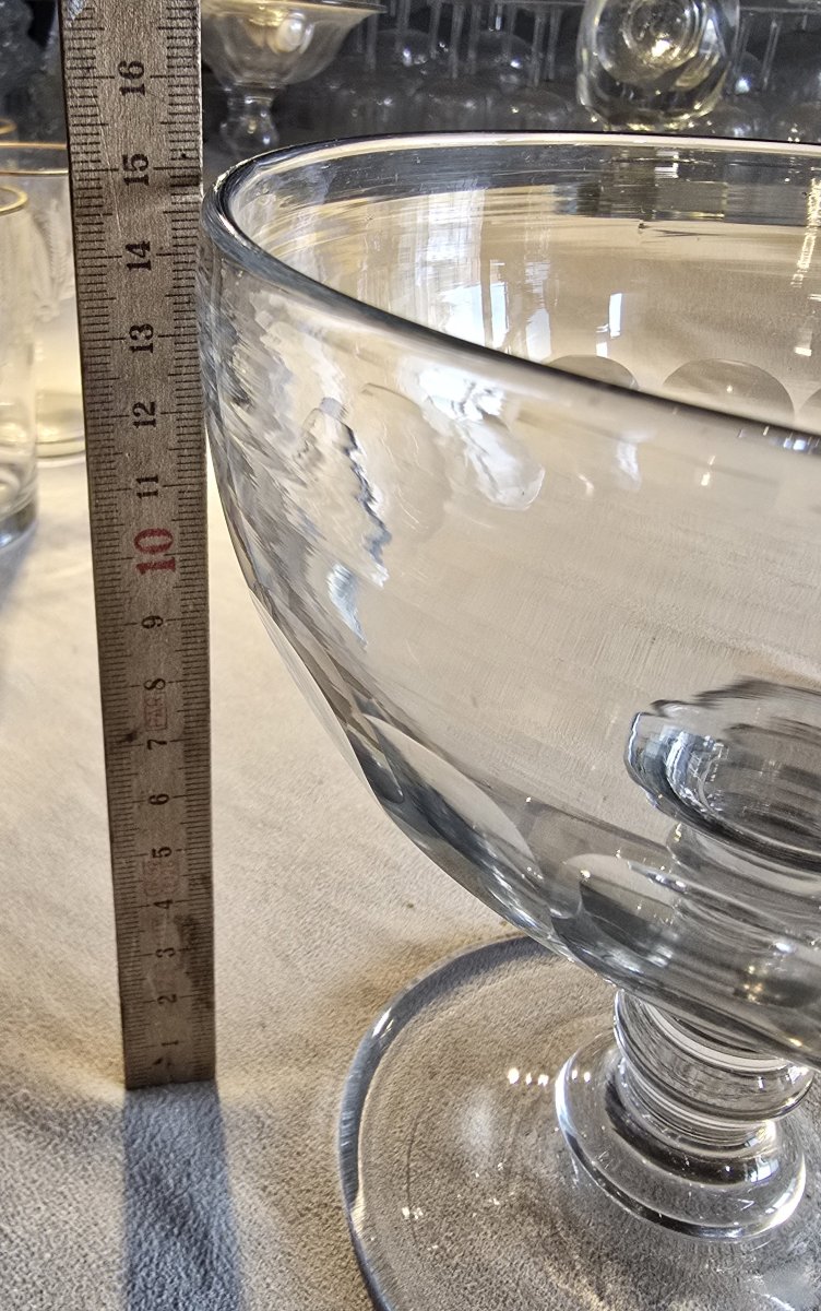 Coppia di coppe portafrutta in cristallo Baccarat modello Clermont, inizio '900-photo-6
